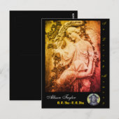 Gedenk- of rouwkaart, persoonlijk, engel briefkaart (Voorkant / Achterkant)