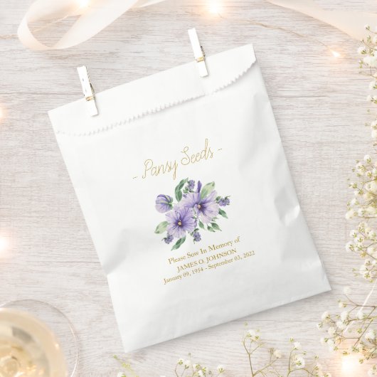 Gedenk Violet Zaad Funeral  Bedankzakje (Geknipt)