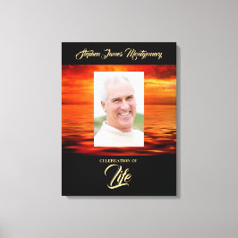 Gedenk zonsondergang oceaan viering van het leven  canvas afdruk