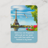 Gedenkbeeldig gebed Seine Paris Eiffeltoren Visitekaartje (Voorkant)