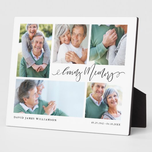 Gedenkcollage met foto's als aandenken fotoplaat (Zijkant)