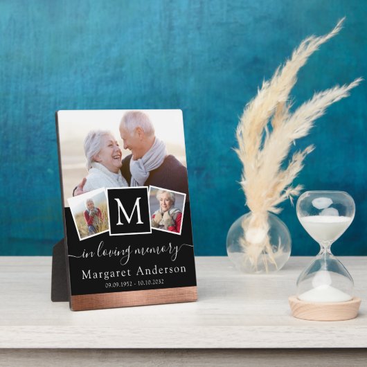 Gedenkcollage met foto's voor een rouwdienst of he fotoplaat (Zijkant)