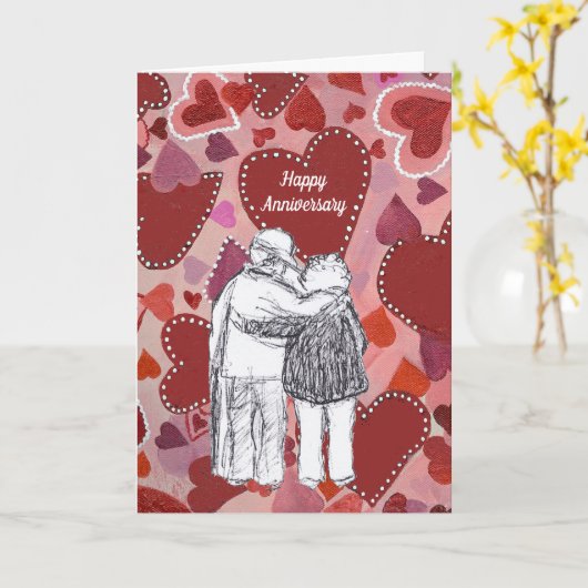 gedenkdag ouder paar kaart (Gele Bloem)