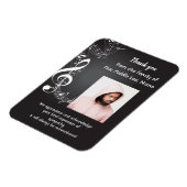 Gedenkdienst Dank u Muzieknoten achtergrond Magneet (Linkerzijde)