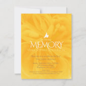 Gedenkdienst geel roos begrafenisuitnodigingen kaart (Voorkant)