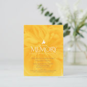 Gedenkdienst geel roos begrafenisuitnodigingen kaart (Staand voorkant)