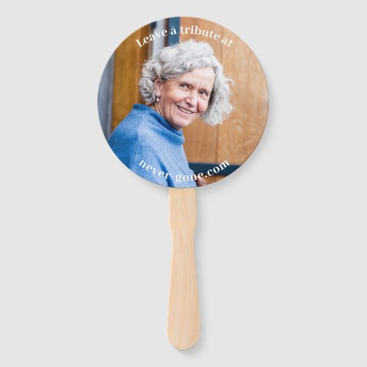 Gedenkdienst of viering van het leven hand fan handwaaier (Achterkant)