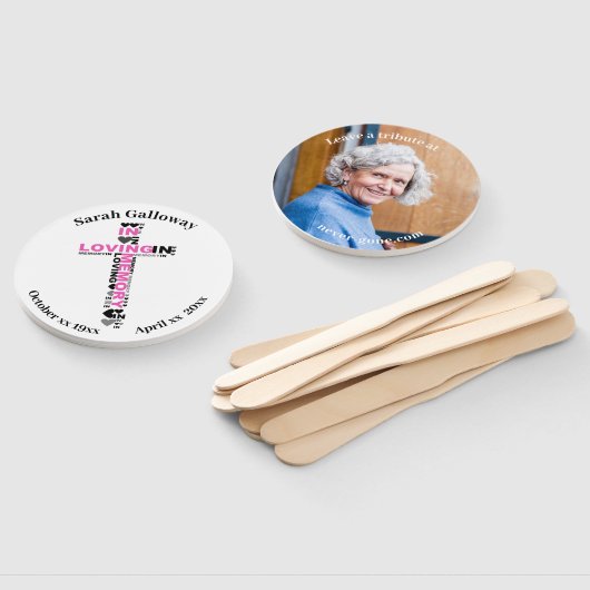 Gedenkdienst of viering van het leven hand fan handwaaier (Niet-gemonteerd)