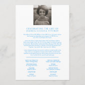 Gedenkdienst paarse roos begrafenisprogramma programmakaart (Achterkant)