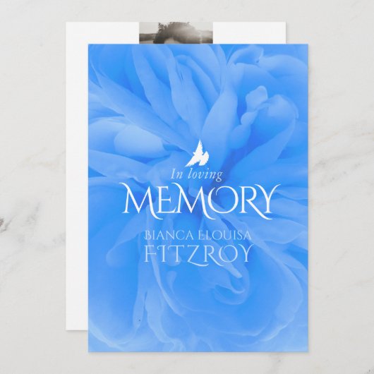 Gedenkdienst paarse roos begrafenisprogramma programmakaart (Voorkant / Achterkant)