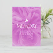 Gedenkdienst paarse roos begrafenisprogramma programmakaart (Staand voorkant)