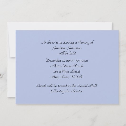 Gedenkdienst Watervallandschap Kaart (Achterkant)