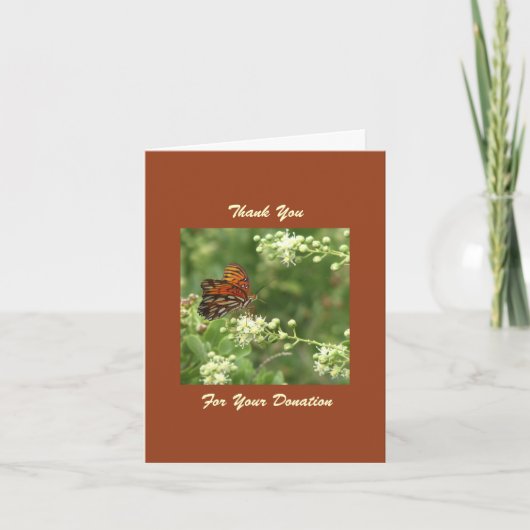 Gedenkdonatie, Oranje vlinder Bedankkaart (Voorkant)