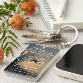 Gedenkfoto Christelijke piloot Vliegtuig Vliegen Sleutelhanger (Voorkant Rechts)