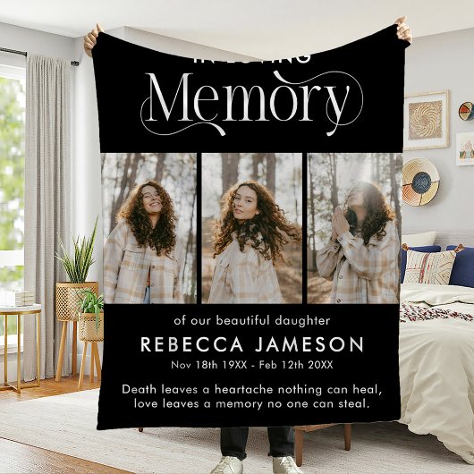 Gedenkfoto collage 'In liefdevolle herinnering' Fleece Deken