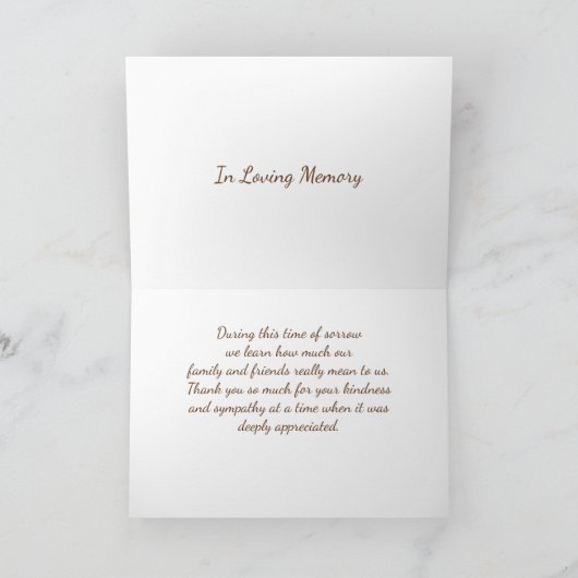 Gedenkfoto Dank je wel kaart (Binnen)