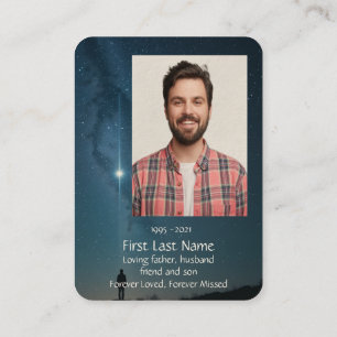 Gedenkfoto Gebed Hemelse Sterrenhemel Visitekaartje