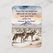 Gedenkfoto Gebed Keepsake Coyotes Desert Visitekaartje (Voorkant)