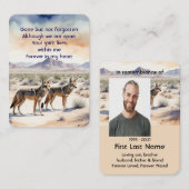 Gedenkfoto Gebed Keepsake Coyotes Desert Visitekaartje (Voorkant / Achterkant)