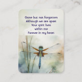 Gedenkfoto Gebed Keepsake Dragonfly Visitekaartje (Voorkant)