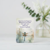 Gedenkfoto Gebed Keepsake Dragonfly Visitekaartje (Staand voorkant)