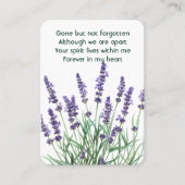 Gedenkfoto Gebed Lavendel Tuin Bloem Flora Visitekaartje (Voorkant)