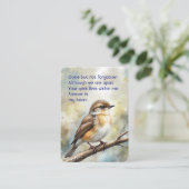 Gedenkfoto Gebed Pocket Keepsake Vogels Visitekaartje (Staand voorkant)