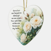 Gedenkfoto Gebed Witte rozen Bloemen Keramisch Ornament (Links)