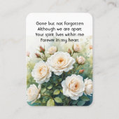 Gedenkfoto Gebed Witte Rozen Tuin Bloemen Visitekaartje (Voorkant)