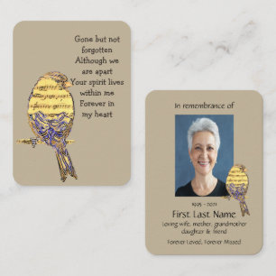 Gedenkfoto Gebedslied Vogelmuziek Zanger Visitekaartje