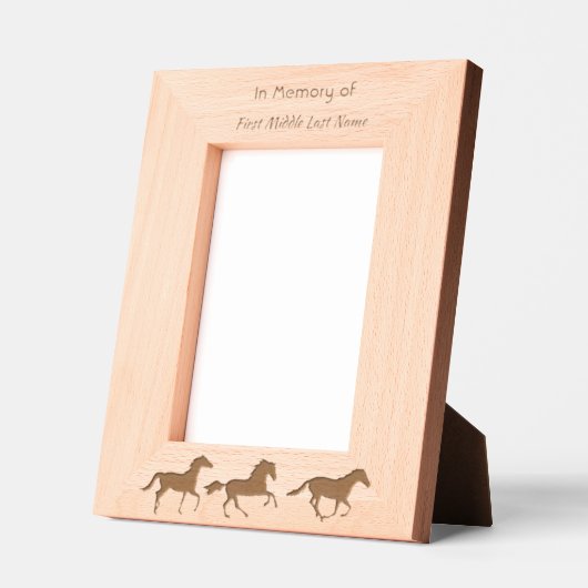 Gedenkfoto Gebedspaard Western Gegraveerde Lijstjes (Links)