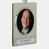 Gedenkfoto gepersonaliseerd verzilverd banner ornament (Rechts)