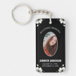 Gedenkfoto in liefdevolle herinnering bloesem sleutelhanger