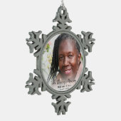 Gedenkfoto in liefdevolle herinnering Moeder Tin Sneeuwvlok Ornament (Links)