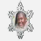 Gedenkfoto in liefdevolle herinnering Moeder Tin Sneeuwvlok Ornament (Rechts)