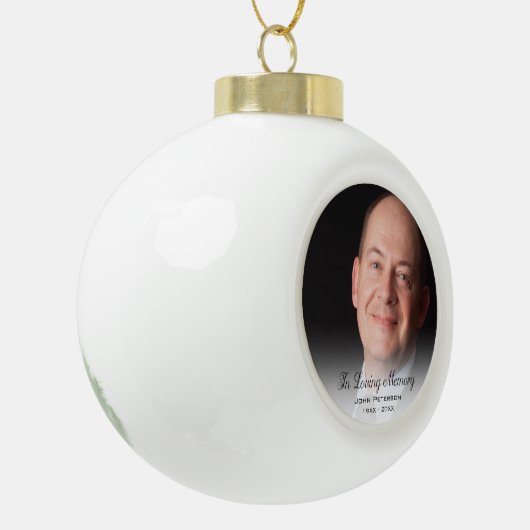 Gedenkfoto in liefdevolle herinnering Vader Keramische Bal Ornament (Links)