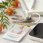 Gedenkfoto in Loving Memory Zonnebloem Sleutelhanger (Voorkant Rechts)