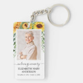Gedenkfoto in Loving Memory Zonnebloem Sleutelhanger (achterkant)