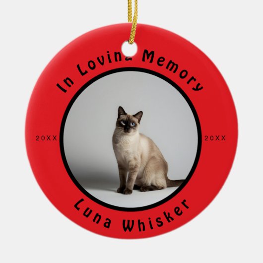 Gedenkfoto kat 'In Loving Memory' Keramisch Ornament (Voorkant)