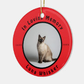 Gedenkfoto kat 'In Loving Memory' Keramisch Ornament (Links)