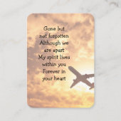 Gedenkfoto Keepsake Vliegtuigpiloot Visitekaartje (Voorkant)