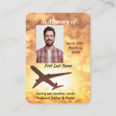 Gedenkfoto Keepsake Vliegtuigpiloot Visitekaartje (Achterkant)