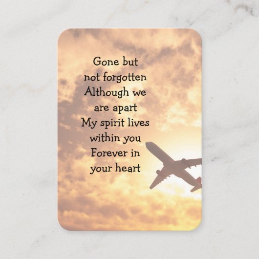 Gedenkfoto Keepsake Vliegtuigpiloot Visitekaartje (Voorkant)