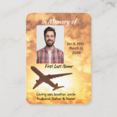 Gedenkfoto Keepsake Vliegtuigpiloot Visitekaartje (Achterkant)