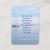 Gedenkfoto Keepsake zeilboot kalm water Visitekaartje (Voorkant)