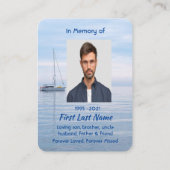 Gedenkfoto Keepsake zeilboot kalm water Visitekaartje (Achterkant)