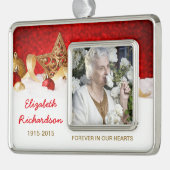 Gedenkfoto Kerstmisster Decoraties Verzilverd Omlijst Ornament (Links)