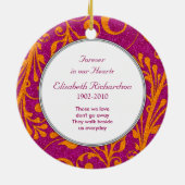 Gedenkfoto Kerstversiering Roze Sinaasappel Keramisch Ornament (Achterkant)