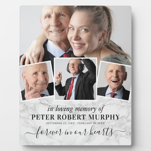 Gedenkfoto Marmer In Liefdevolle Herinnering Fotoplaat (Voorkant)