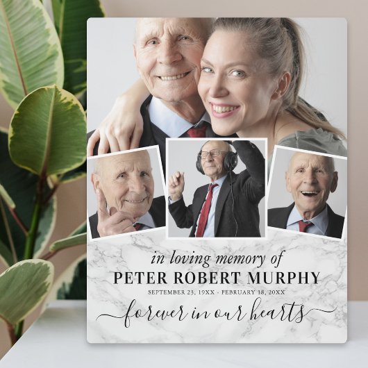 Gedenkfoto Marmer In Loving Memory Fotoplaat